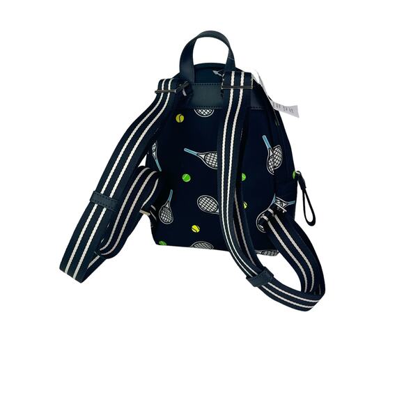 Kate Spade Chelsea Tennis Racquet and Ball Printed MINI Backpack, Blazer Blue - Picture 3 of 8